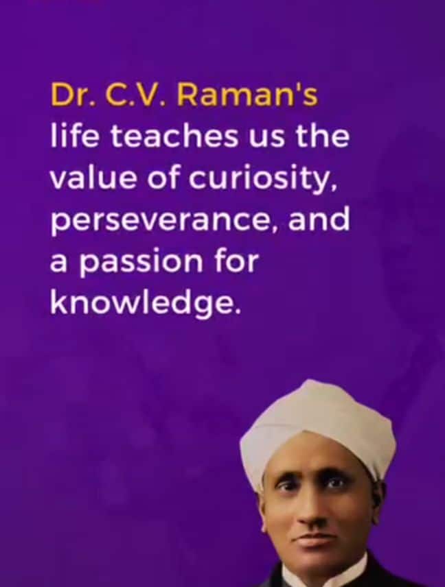 Dr. C. V. Raman, inspiration for students