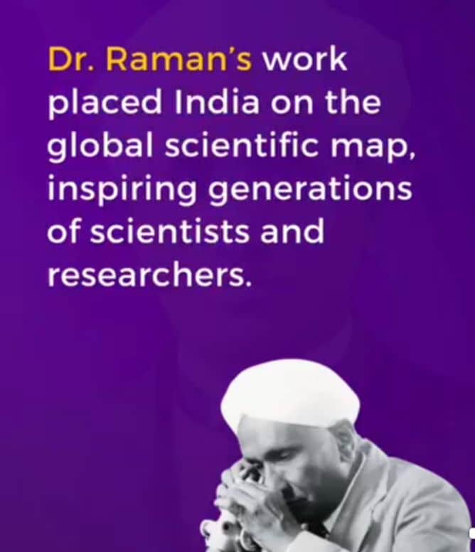 Dr. C. V. Raman, inspiration for students